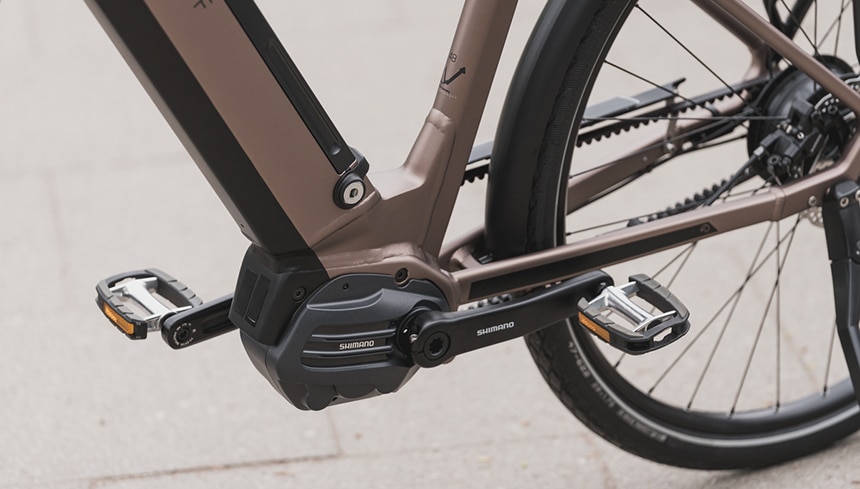 E-Bike Motor mit wartungsarmen Gates Riemen