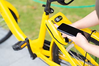 Öffnen von Fahrradschlössern mit der Smartphone App